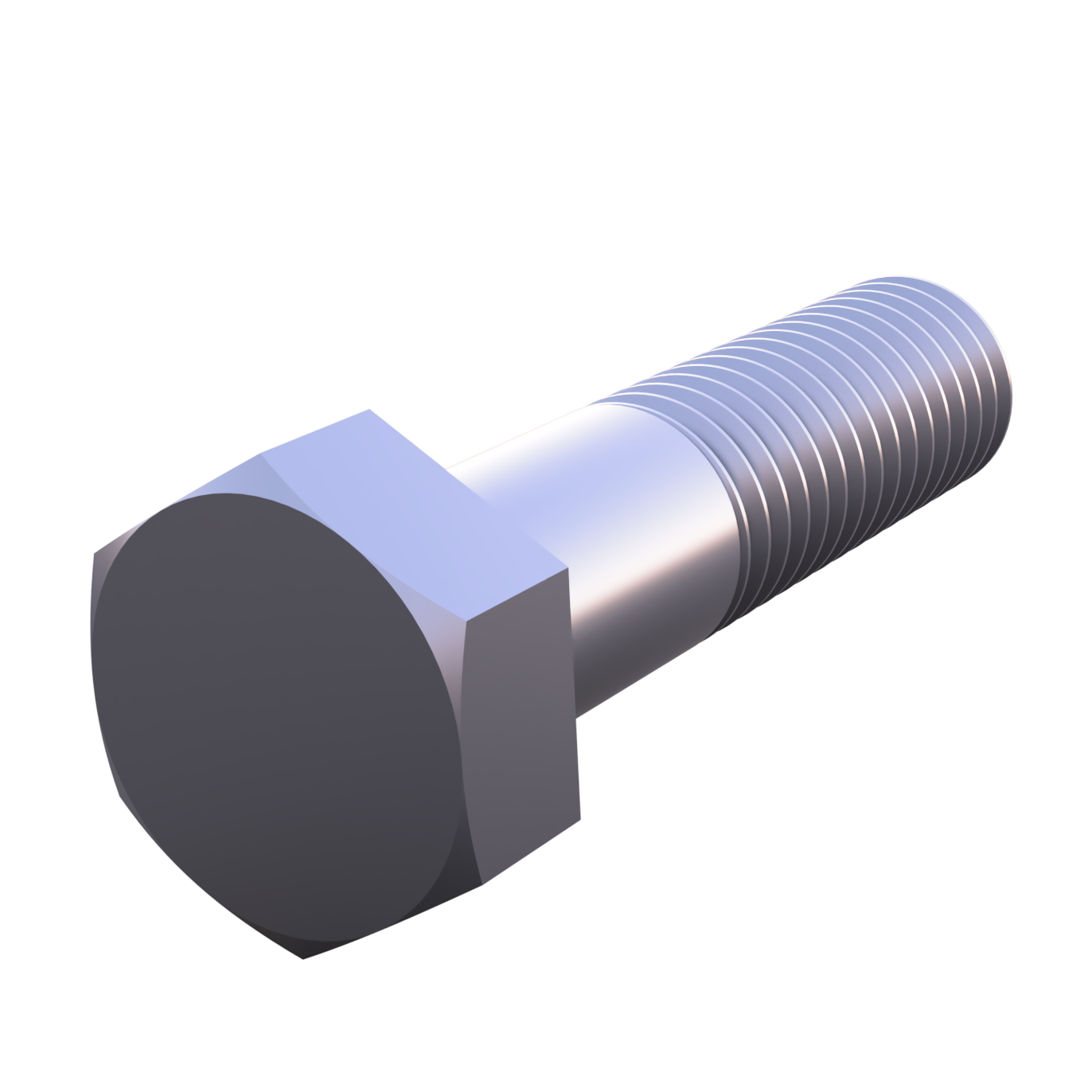 an orthographic view of a hex head bolt